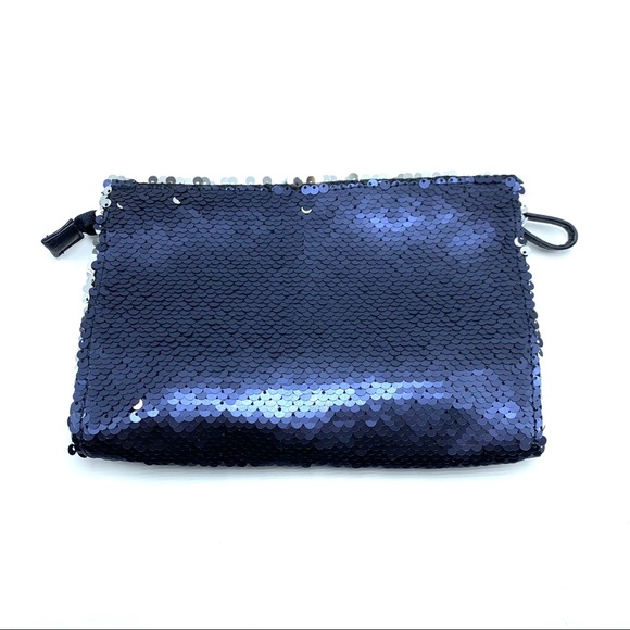 Blue Sequin Ipsy Make Up Bag - Picture 2 of 4